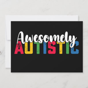 Awesomely Autistic Autism Biy Girl Family Inbjudningar