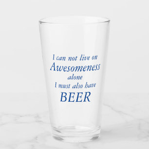 Awesomeness and BEER Funny Glass Glaskopp