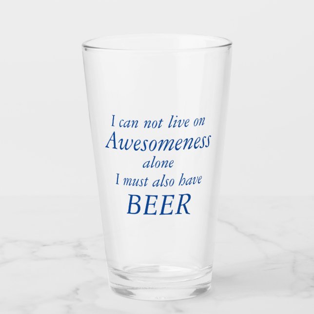 Awesomeness and BEER Funny Glass Glaskopp (Framsida)