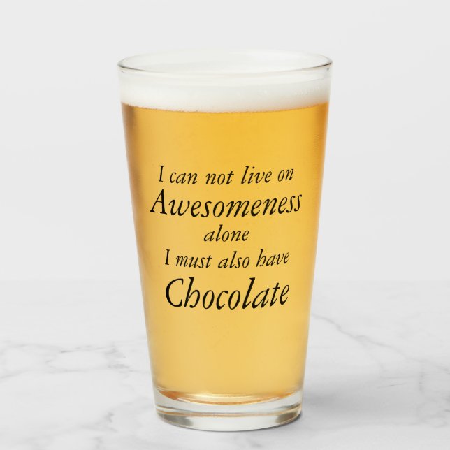 Awesomeness and Chocolate Funny glass Glaskopp (Framsida fylld)