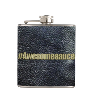 Awesomesauce svart Läder-Look flaska Fickplunta