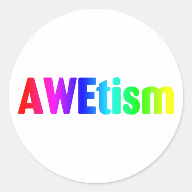 AWEtism Runt Klistermärke (Framsida)