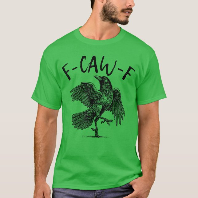 awF Black Kråka Pun Funny Bird Cawing Grunge 1 1 T Shirt (Framsida)