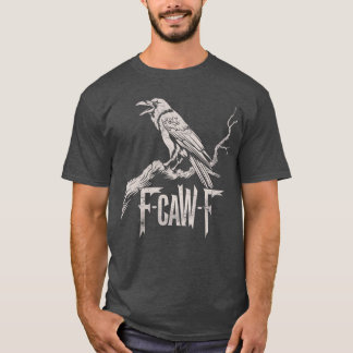 awF Black Kråka Pun Funny Bird Cawing Grunge 1 T Shirt