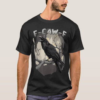 awF Black Kråka Pun Funny Bird Cawing Grunge Funny T Shirt