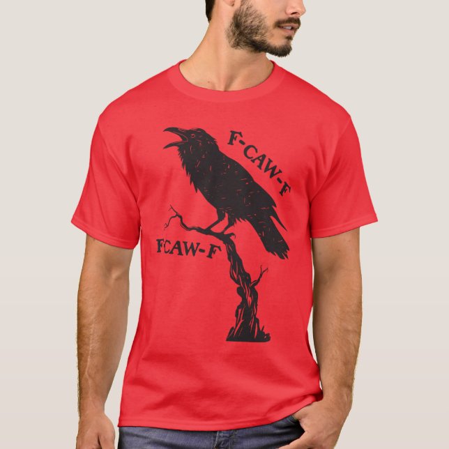 awF Black Kråka Pun Funny Bird Cawing Grunge Long  T Shirt (Framsida)