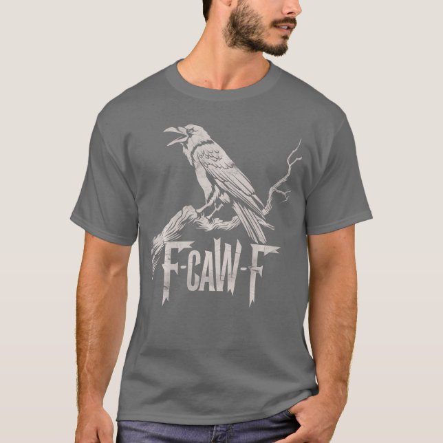awF Black Kråka Pun Funny Bird Cawing Grunge Long  T Shirt (Framsida)