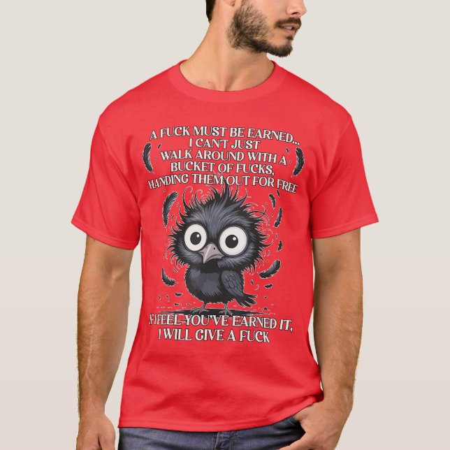 awF Black Kråka Pun Funny Bird Cawing Grunge Manar T Shirt (Framsida)