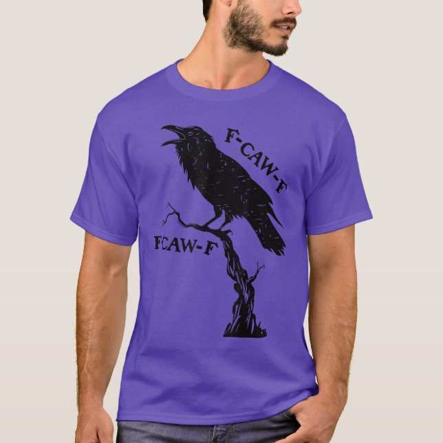 awF Black Kråka Pun Funny Bird Cawing Grunge Meme  T Shirt (Framsida)