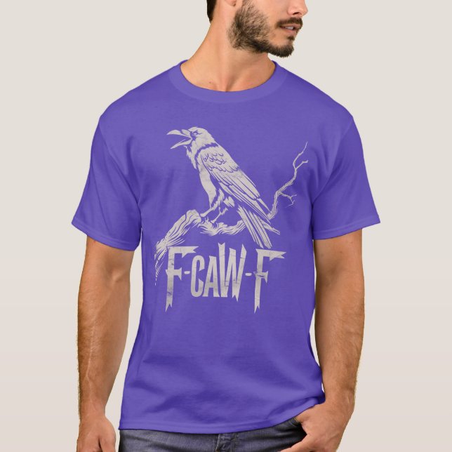 awF Black Kråka Pun Funny Bird Cawing Grunge på Ba T Shirt (Framsida)