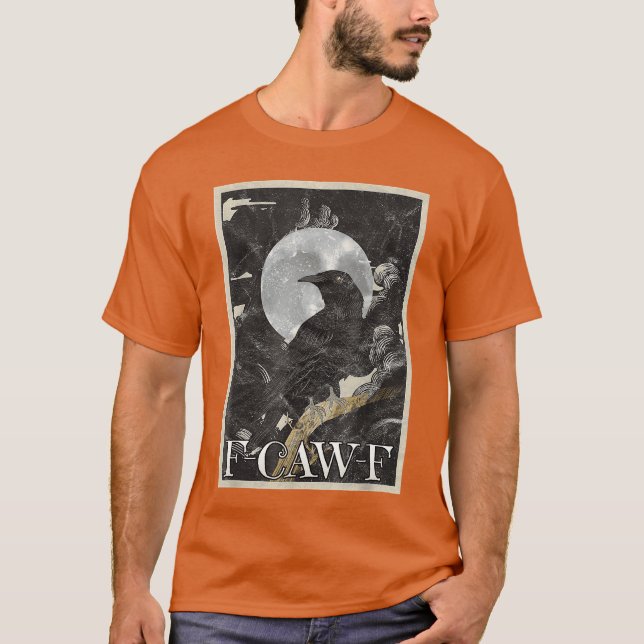 awF Raven Kråka Pun Funny Bird Cawing Grunge Gothi T Shirt (Framsida)