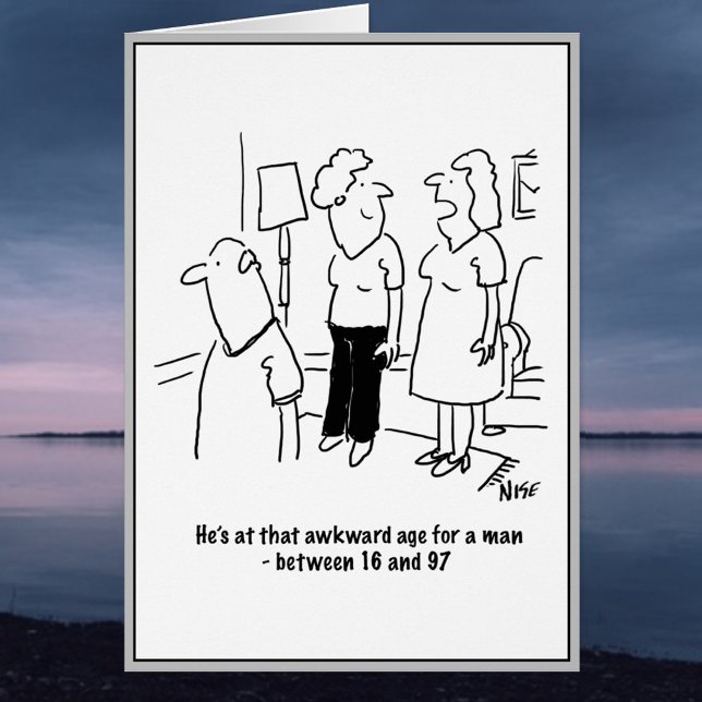 Awkward ålder för en man. hälsningskort (Skapare uppladdad)