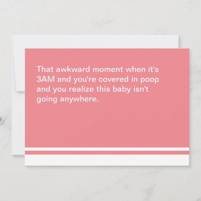 Awkward Moment Nyfödd bebis Card - Girl Inbjudningar (Framsida)