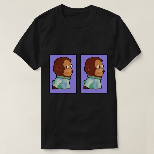 Awkward Monkey Tittar på ett marionettPM T Shirt (Design framsida)
