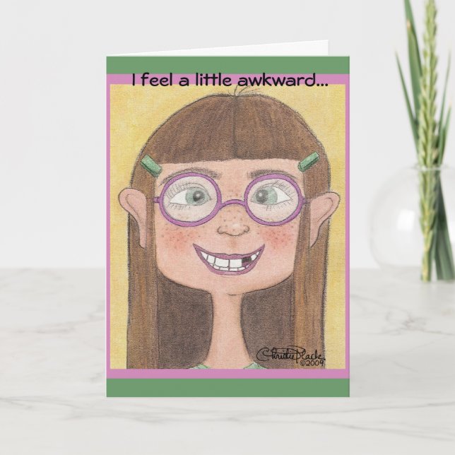 Awkward Stage Girl Kort (Framsida)