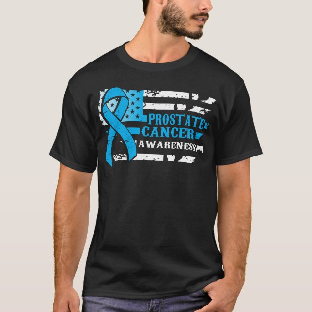 Awkward Stil USA flagga Prostate Cancer Awareness T Shirt (Framsida)