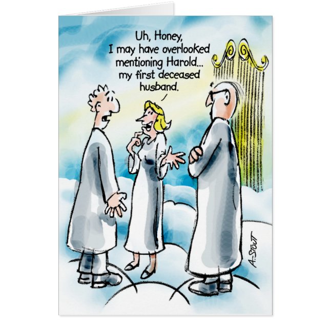 Awkward-stunden i himlen! hälsningskort (Framsidan)