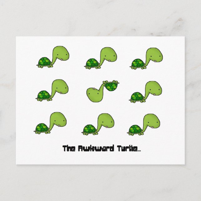 Awkward Turtle Vykort (Framsida)