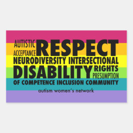 AWN Rainbow Pride Sticker Rektangulärt Klistermärke