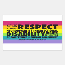 AWN Rainbow Pride Sticker Rektangulärt Klistermärke