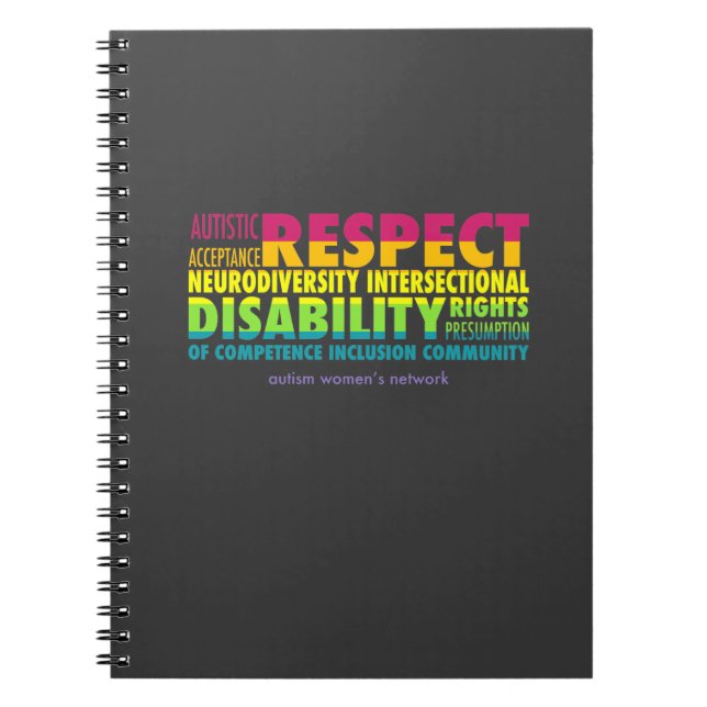 AWN Rainbow Word Cloud Anteckningsbok (Framsidan)