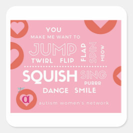 AWN Valentine Fyrkantigt Klistermärke