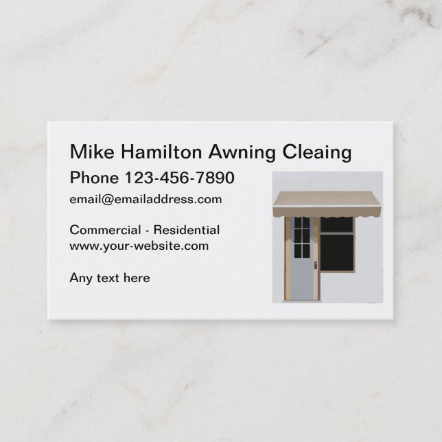 Awning Cleaning Service New Business Cards Visitkort (Framsida)