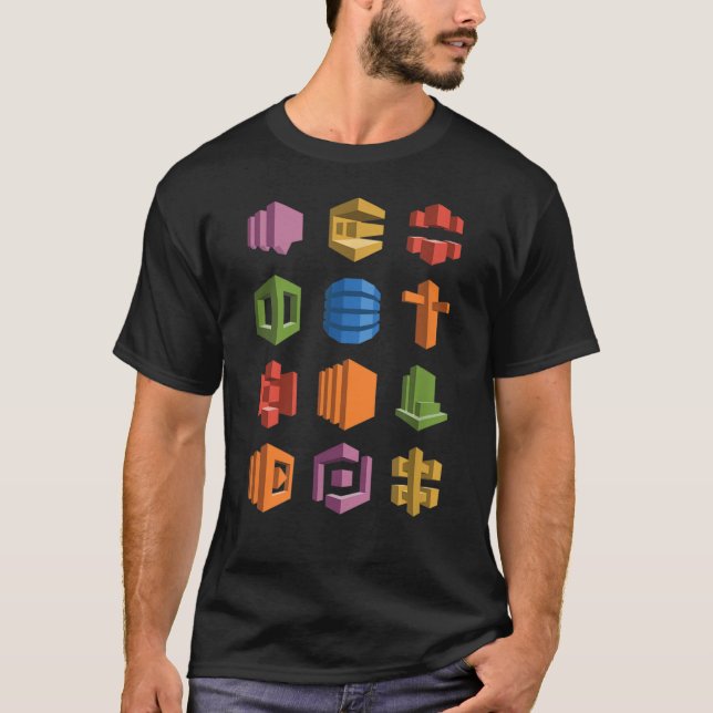 AWS Microservices Tech Stack Hackerthon Startup T Shirt (Framsida)