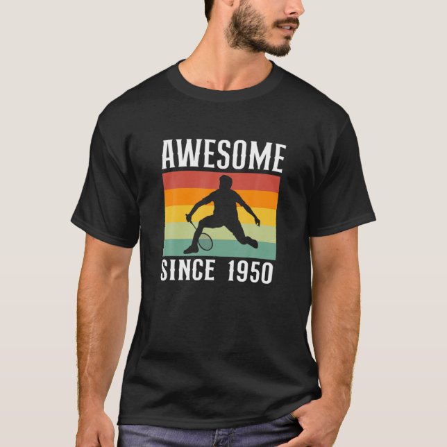 Awsome Badminton Player sedan 1950 Badminton Shutt T Shirt (Framsida)
