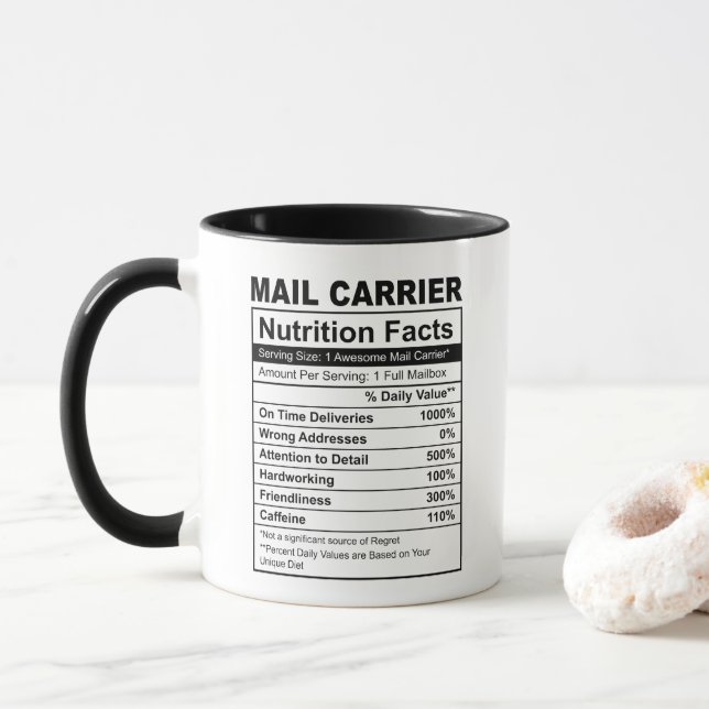 Awsome Mail Carrier Funny Nutrition Facts Mugg (Med munk)