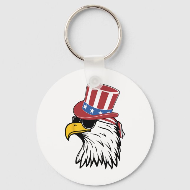 Awsome Patriotic Eagle Usa Tee Nyckelring (Framsida)