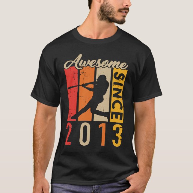 Awsome Since 2013 Baseball Player T Shirt (Framsida)