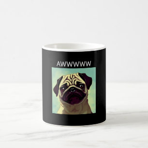 Awww Cutest Pug Pet-Tecknaden för söt Roligt Magisk Mugg