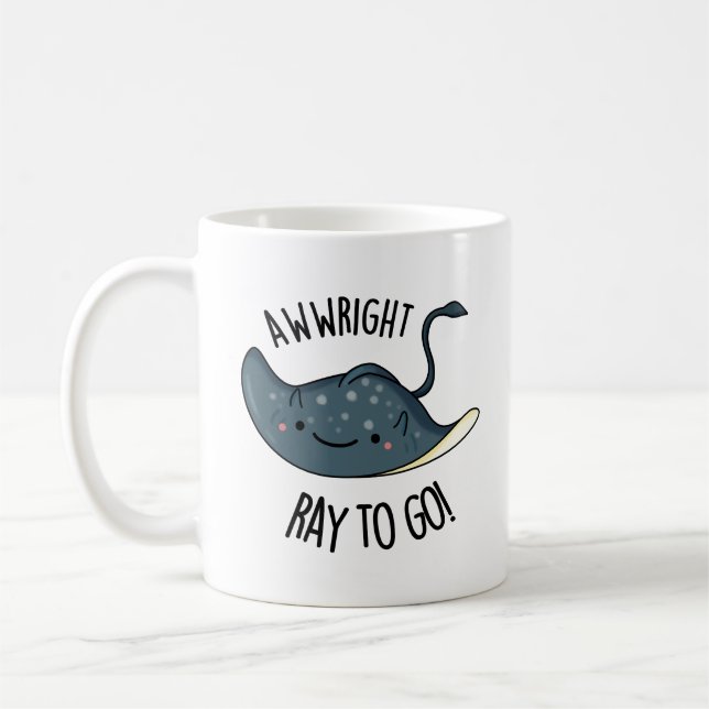 Awww-höger Ray To Go Funny Stingray Pun Kaffemugg (Vänster)