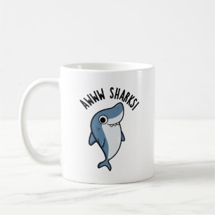 Awww Sharks Funny Animal Pun Kaffemugg