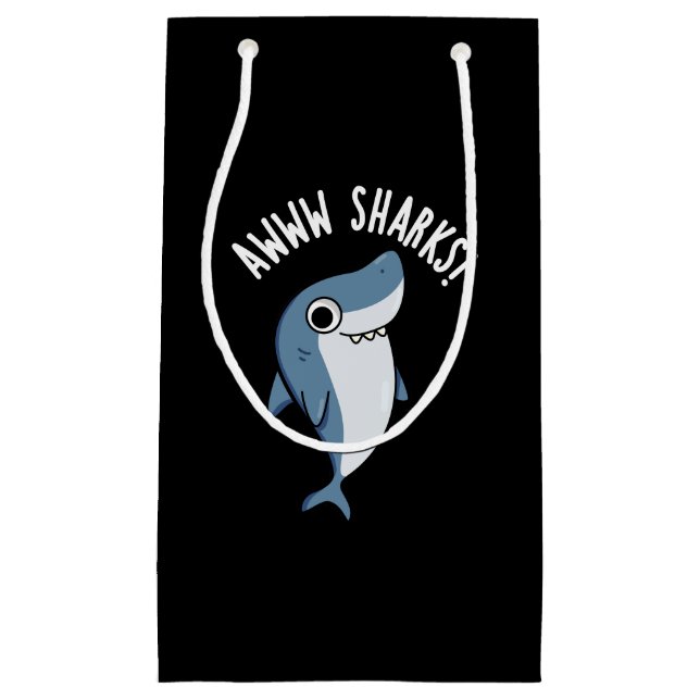 Awww Sharks Funny Animal Pun Mörk BG (Framsidan)