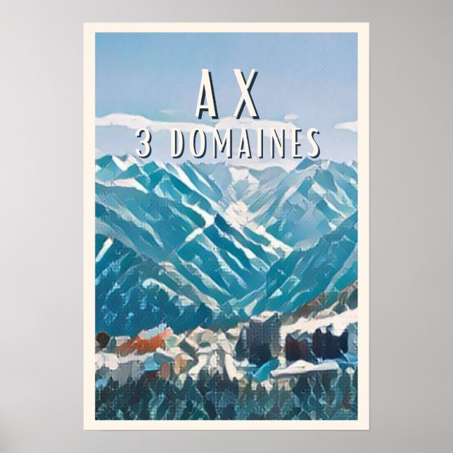 Ax 3 Domaines Station de ski Poster (Framsidan)
