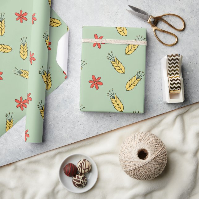 Ax och blommor. Blommig sommar. Romantik  Presentpapper (Hantverk)