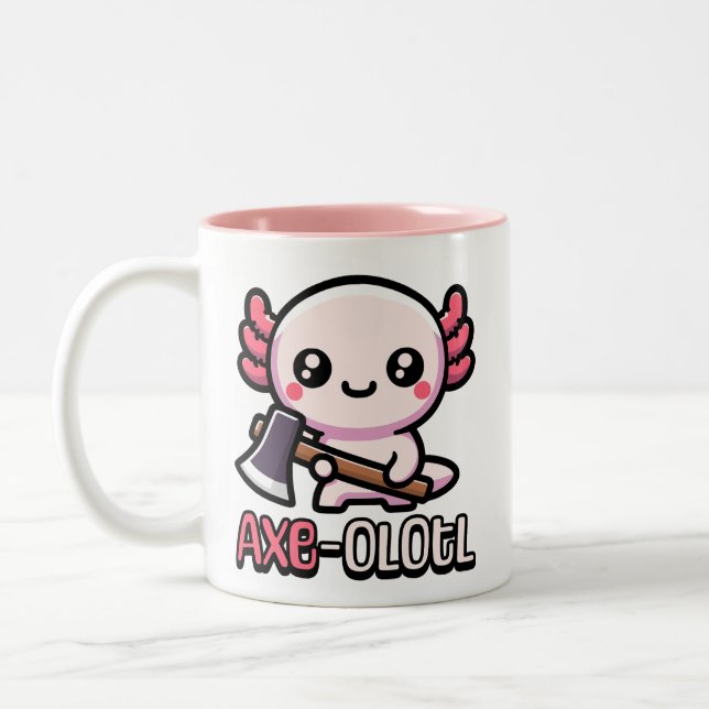 Ax-Olotl! Cute Axolotl Pun Två-Tonad Mugg (Vänster)