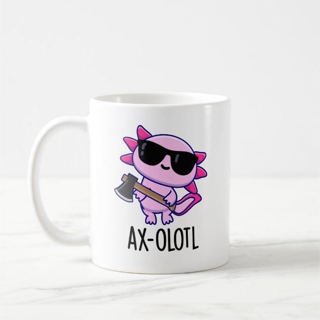Ax-olotl Funny Animal Axolotl Pun Kaffemugg (Vänster)