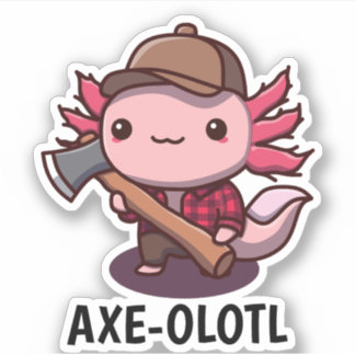Ax-olotl Lumberjack Axolotl Sticker Klistermärken