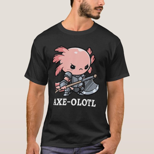 Ax olotl Warrior Axolotl Mexican Salamander Ax F T Shirt (Framsida)