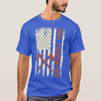 Ax som kastar amerikansk flagga som kastar axlar C T Shirt