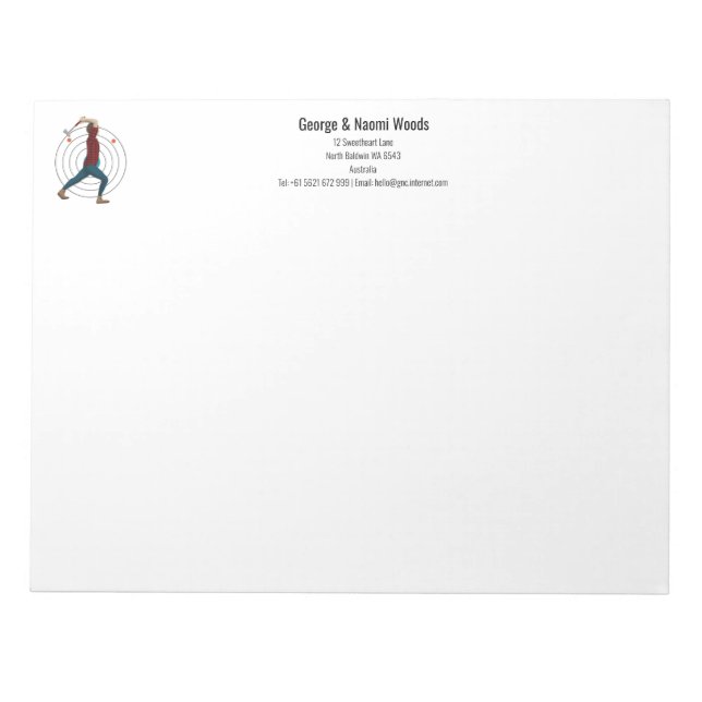 Ax Throwing Anteckningsblock (Framsida)