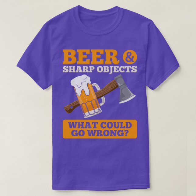 Ax Throwing Beer Vass Objects Beer Drinker Ax T T Shirt (Design framsida)