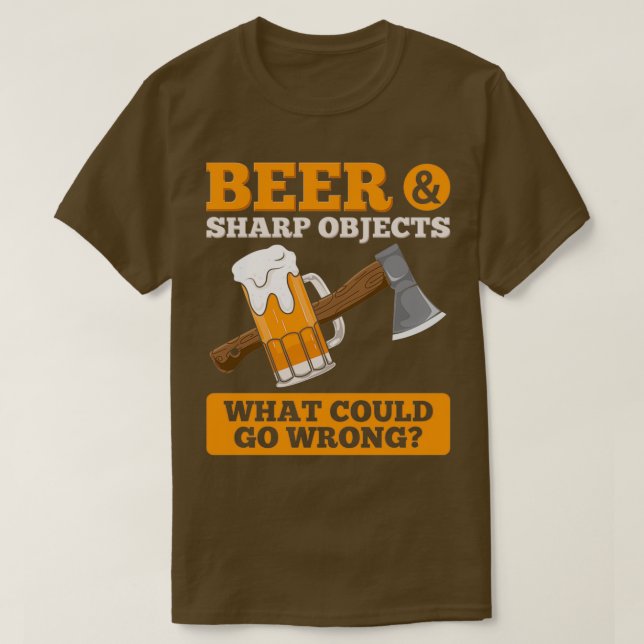 Ax Throwing Beer Vass Objects Beer Drinker Ax T T Shirt (Design framsida)