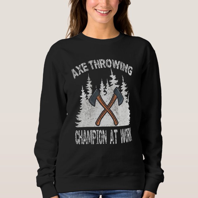 Ax Throwing Champion på jobbet Lumberjack-morgonen T Shirt (Framsida)