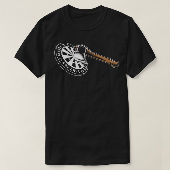 Ax Throwing Darts Ax Throwing Hatchett Lumberjac T Shirt (Design framsida)