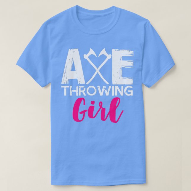 Ax Throwing Girl Girls Axes Tomahawk Throw T Shirt (Design framsida)