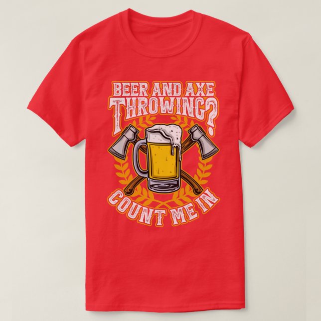 Ax Throwing och Beer Funny Hachet T Shirt (Design framsida)
